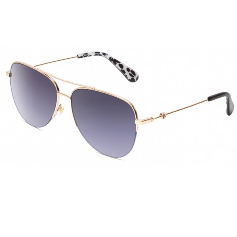 Kate Spade MAISIE Women's Pilot Designer Sunglasses Gold Black White/Grey 60mm